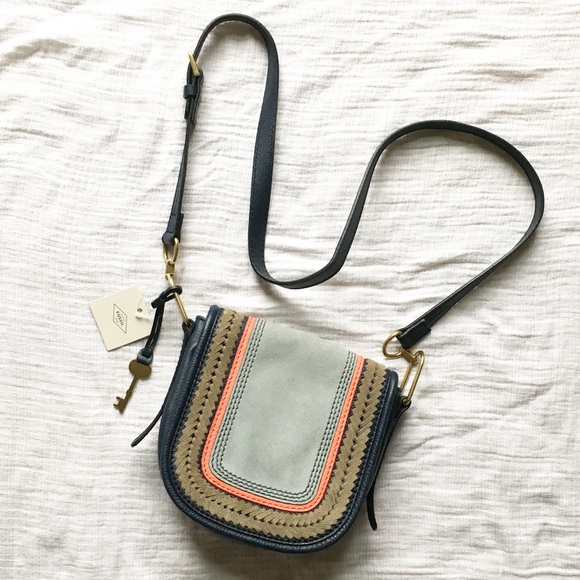 Fossil Handbags - Fossil Rumi Crossbody In Navy Multistripe